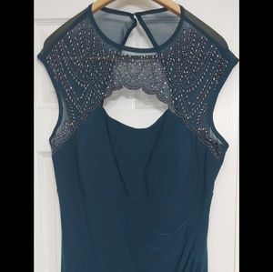 Jewel green beaded top dress